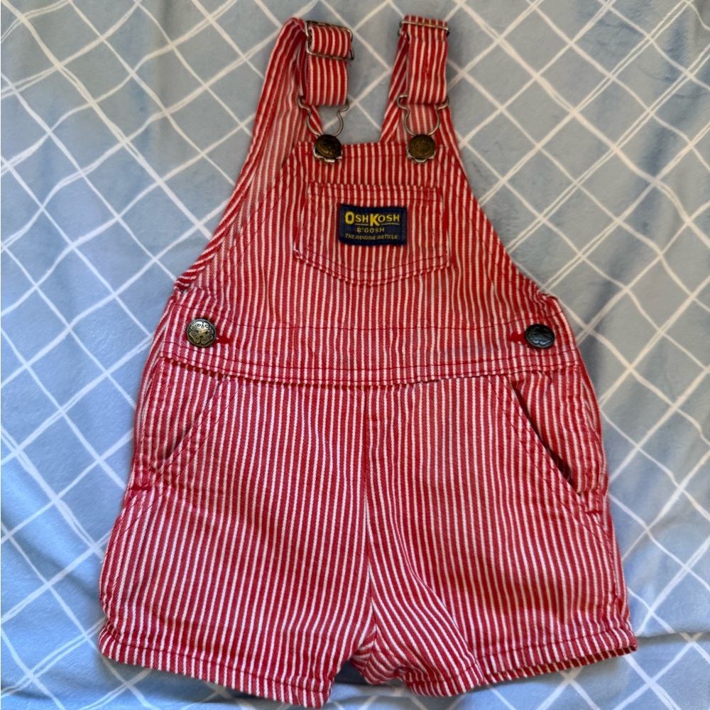 RARE Vintage OshKosh B'gosh Red Overalls with Classic Bib Design